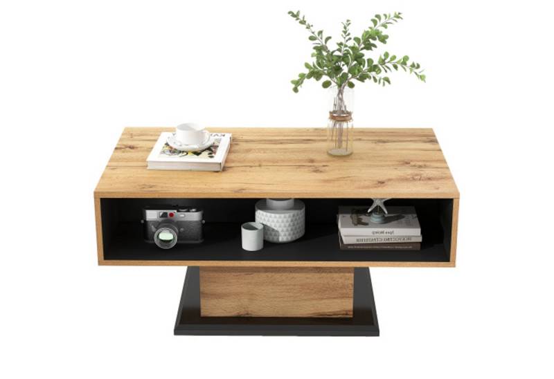 Celya Couchtisch Holzmaserung Material, doppelseitiger Stauraum, Wohnzimmer Sofa Tisch, Einzigartiges Design von Celya