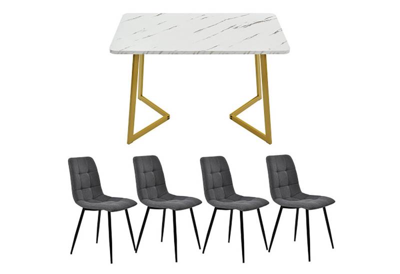 Celya Essgruppe 117cm Esstisch mit 4 Stühlen Set,Moderner Küchentisch Set, (Set, Tisch mit 4 Stuhlen) von Celya