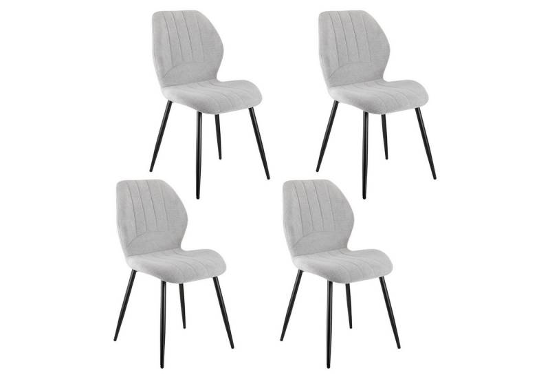 Celya Esszimmerstuhl 4er-Set Esszimmerstuhl Leinenpolster ergonomisch (Metallbeine pulverbeschichtet, atmungsaktiv, stabil, pflegeleicht) von Celya