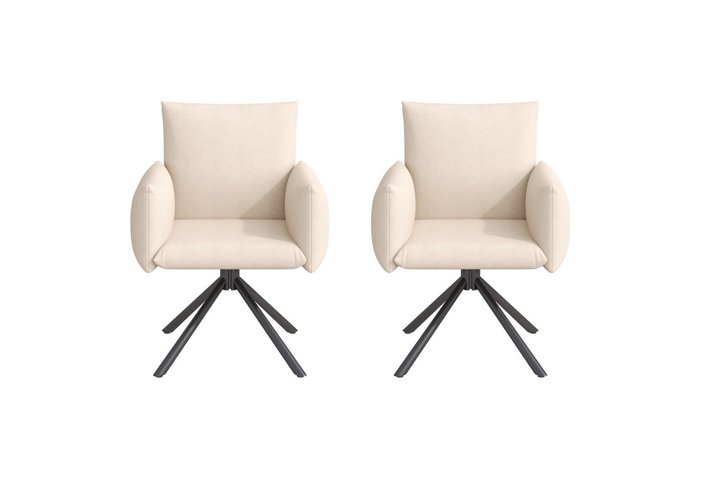 Celya Esszimmerstuhl Esszimmerstühle Set, Gepolsterter Sessel mit 4 Metallbeinen (2 Esszimmerstühle Set), 360° Lässiger Drehstuhl, Wohnzimmer Schlafzimmerstuhl von Celya