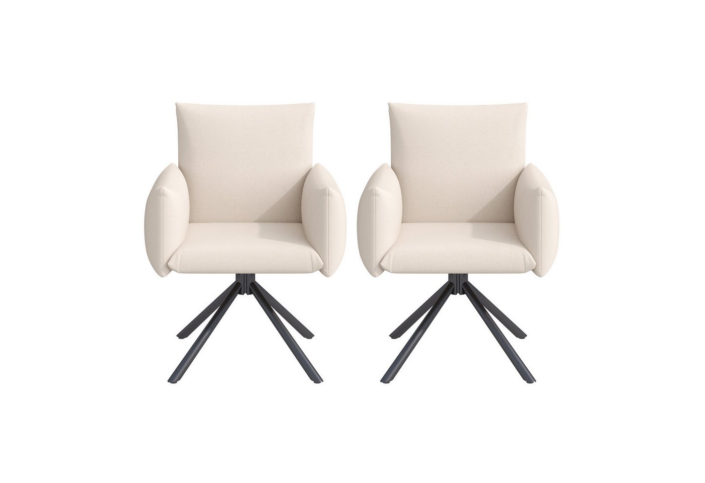 Celya Esszimmerstuhl Esszimmerstühle Set, Gepolsterter Sessel mit 4 Metallbeinen (2 Esszimmerstühle Set), 360° Lässiger Drehstuhl, Wohnzimmer Schlafzimmerstuhl von Celya