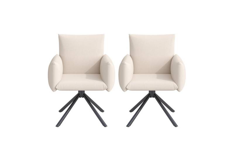 Celya Esszimmerstuhl Esszimmerstühle Set, Gepolsterter Sessel mit 4 Metallbeinen (2 Esszimmerstühle Set), 360° Lässiger Drehstuhl, Wohnzimmer Schlafzimmerstuhl von Celya