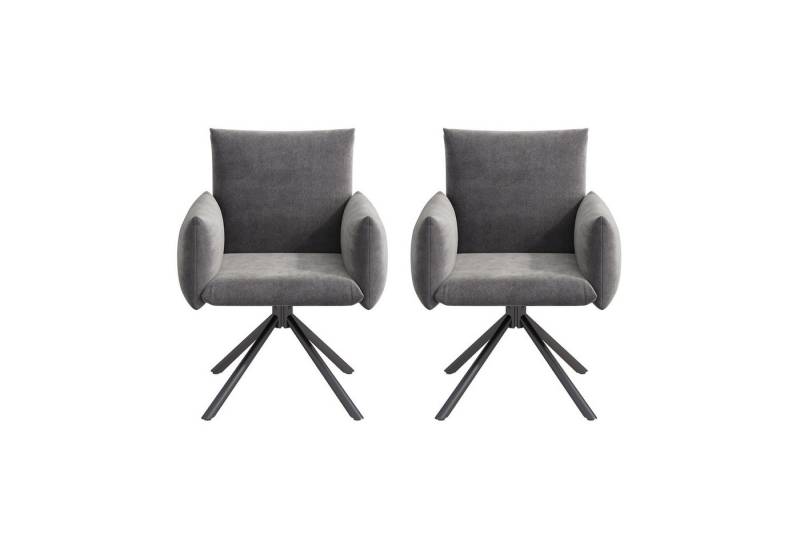 Celya Esszimmerstuhl Esszimmerstühle Set, Gepolsterter Sessel mit 4 Metallbeinen (2 Esszimmerstühle Set), 360° Lässiger Drehstuhl, Wohnzimmer Schlafzimmerstuhl von Celya