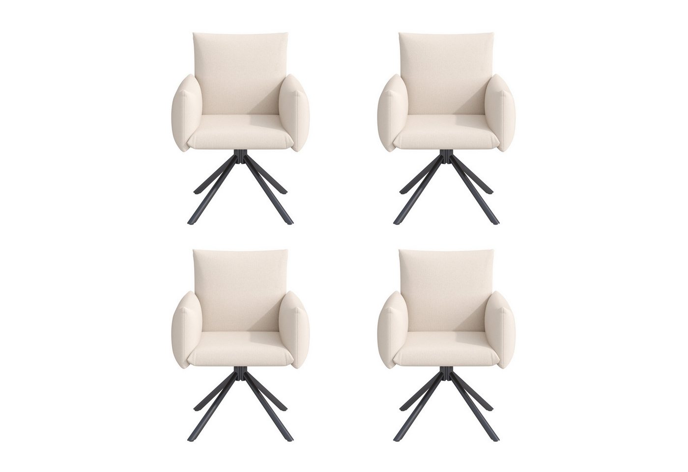Celya Esszimmerstuhl Esszimmerstühle Set, Gepolsterter Sessel mit 4 Metallbeinen (4 Esszimmerstühle Set), 360° Lässiger Drehstuhl, Wohnzimmer Schlafzimmerstuhl von Celya