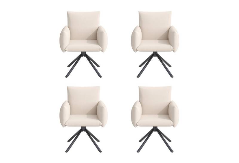 Celya Esszimmerstuhl Esszimmerstühle Set, Gepolsterter Sessel mit 4 Metallbeinen (4 Esszimmerstühle Set), 360° Lässiger Drehstuhl, Wohnzimmer Schlafzimmerstuhl von Celya