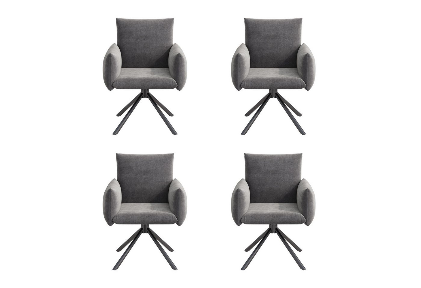Celya Esszimmerstuhl Esszimmerstühle Set, Gepolsterter Sessel mit 4 Metallbeinen (4 Esszimmerstühle Set), 360° Lässiger Drehstuhl, Wohnzimmer Schlafzimmerstuhl von Celya