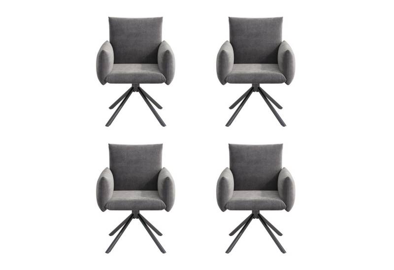 Celya Esszimmerstuhl Esszimmerstühle Set, Gepolsterter Sessel mit 4 Metallbeinen (4 Esszimmerstühle Set), 360° Lässiger Drehstuhl, Wohnzimmer Schlafzimmerstuhl von Celya