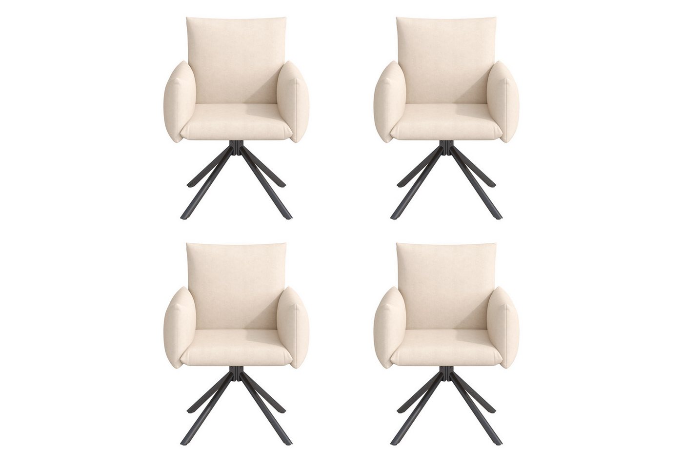 Celya Esszimmerstuhl Esszimmerstühle Set, Gepolsterter Sessel mit 4 Metallbeinen (4 Esszimmerstühle Set), 360° Lässiger Drehstuhl, Wohnzimmer Schlafzimmerstuhl von Celya