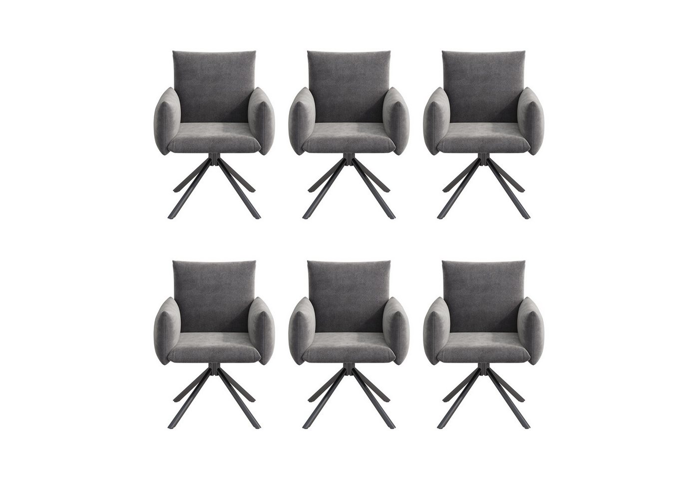 Celya Esszimmerstuhl Esszimmerstühle Set, Gepolsterter Sessel mit 4 Metallbeinen (6 Esszimmerstühle Set), 360° Lässiger Drehstuhl, Wohnzimmer Schlafzimmerstuhl von Celya