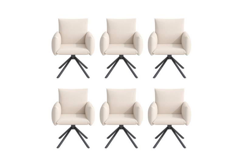 Celya Esszimmerstuhl Esszimmerstühle Set, Gepolsterter Sessel mit 4 Metallbeinen (6 Esszimmerstühle Set), 360° Lässiger Drehstuhl, Wohnzimmer Schlafzimmerstuhl von Celya