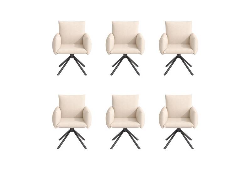 Celya Esszimmerstuhl Esszimmerstühle Set, Gepolsterter Sessel mit 4 Metallbeinen (6 Esszimmerstühle Set), 360° Lässiger Drehstuhl, Wohnzimmer Schlafzimmerstuhl von Celya