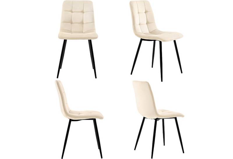 Celya Esszimmerstuhl Esszimmerstuhl 4er-Set Polsterstuhl Design Stuhl mit Rückenlehne, Sitzfläche aus Samt Gestell aus Metall von Celya