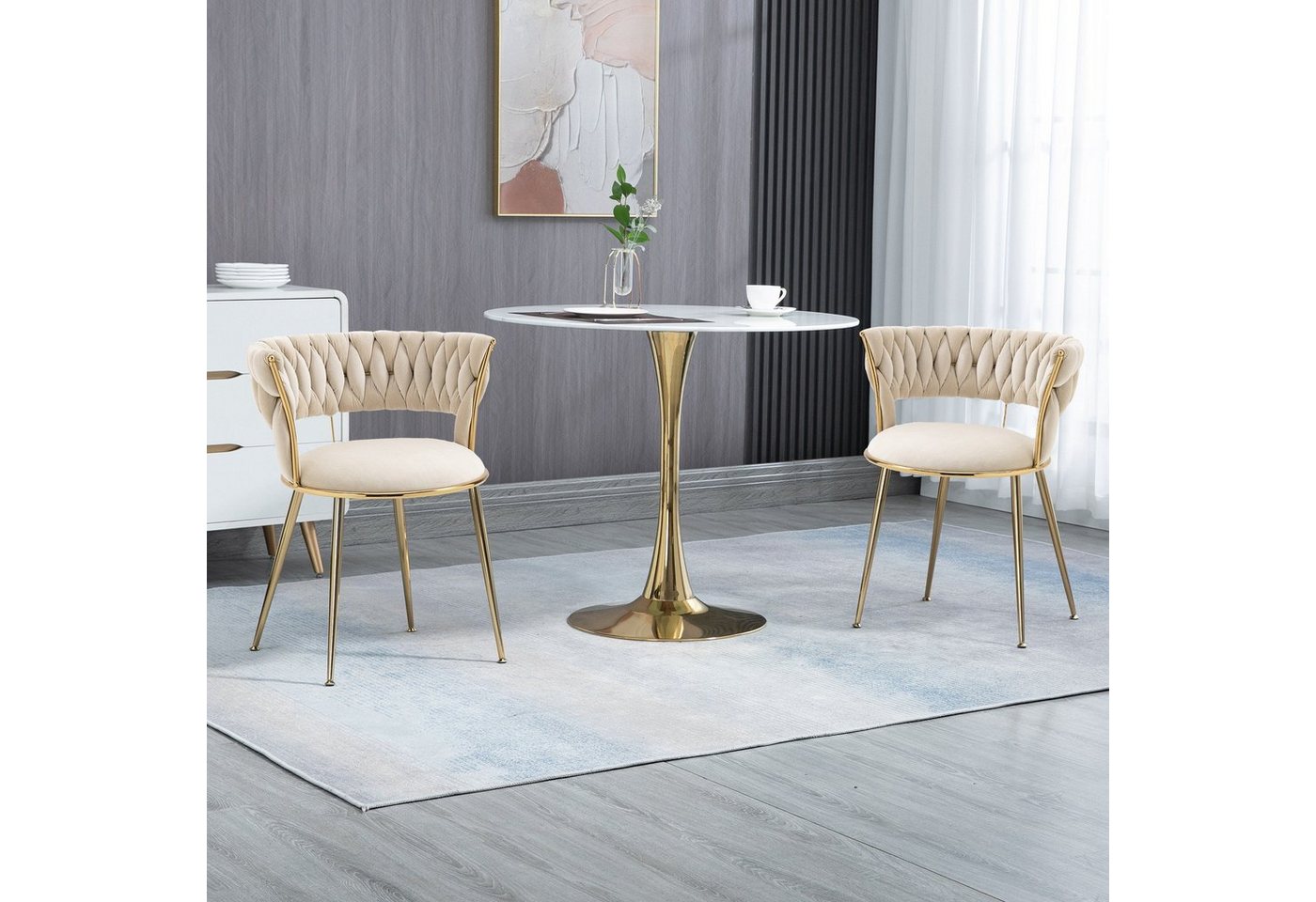 Celya Esszimmerstuhl Samt Restaurant Stühle, gepolsterte Wohnzimmer Stühle(set,2 St) von Celya
