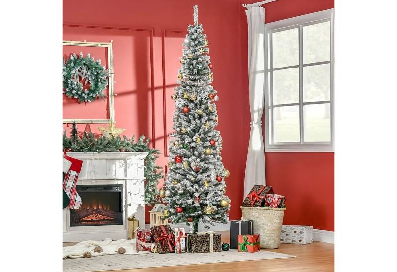 Celya Künstlicher Weihnachtsbaum 225 cm Bleistift Kiefernbaum mit Schnee,738 Spitzen für drinnen, Weihnachtsdeko inkl. Metallständer Celya Künstlicher Weihnachtsbaum 225 cm Bleistift Kiefernbaum mit Schnee,738 Spitzen für drinnen, Weihnachtsdeko inkl. Metallständer von Celya