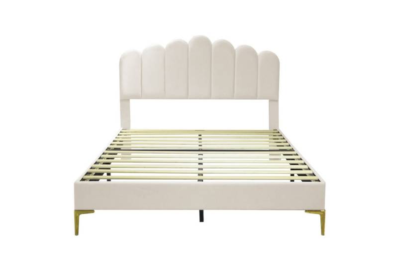 Celya Polsterbett Doppelbett 140 x 200 cm, Bettgestell mit Kopfteil und Lattenrost, Erwachsenen-Jugendbett-Gästebett in hautfreundlichem Samtstoff von Celya