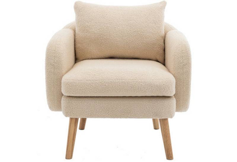Celya Relaxsessel Teddy Samt Sessel mit Kissen,einzelner Sofa-Sessel,Freizeit Stuhl von Celya