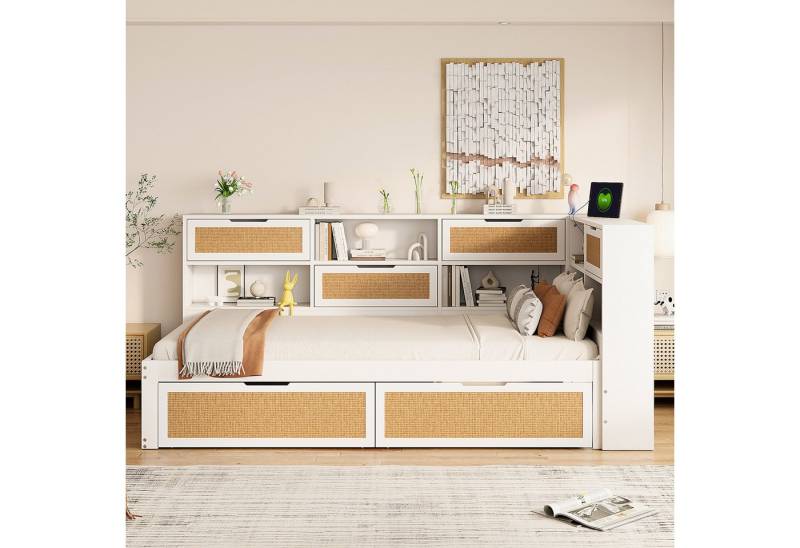 Celya Schlafsofa Schlafsofa aus Massivholz 90*200 mit Schublade, Multifunktionales Einzelbett Kinderbett von Celya