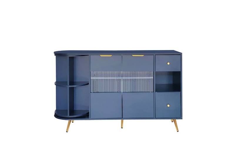 Celya Sideboard Esszimmer Wohnzimmer, Elegantes Küchensideboard mit LED-Beleuchtung und Glasschiebetüren von Celya