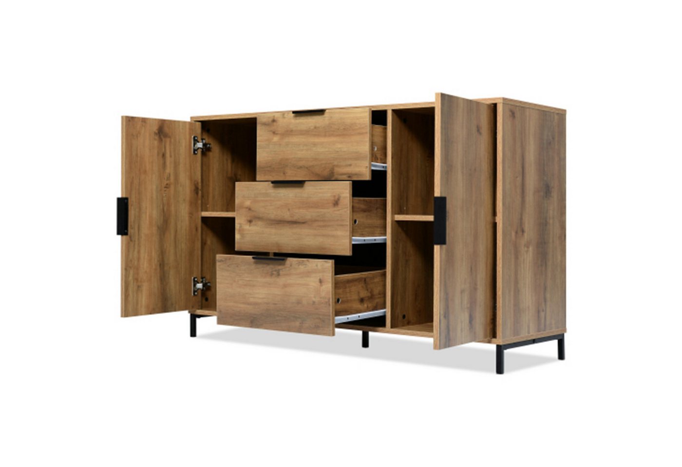 Celya Sideboard Kommode mit 2 Türen und 3 Schubladen 120 x 40 x 76 cm, Verstellbare Ablage, Sideboard Highboard für Schlafzimmer und Wohnzimmer von Celya