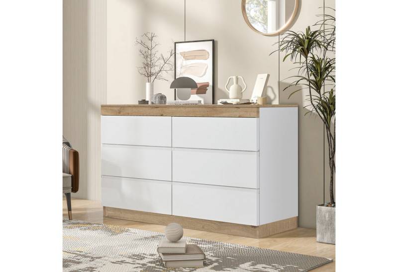 Celya Sideboard Kommode mit 6 Schubladen 110 x 40 x 67,3 cm, fü¼r Wohnzimmer und Schlafzimmer E1-Spanplatte WeiB Celya Sideboard Kommode mit 6 Schubladen 110 x 40 x 67,3 cm, fü¼r Wohnzimmer und Schlafzimmer E1-Spanplatte WeiB von Celya