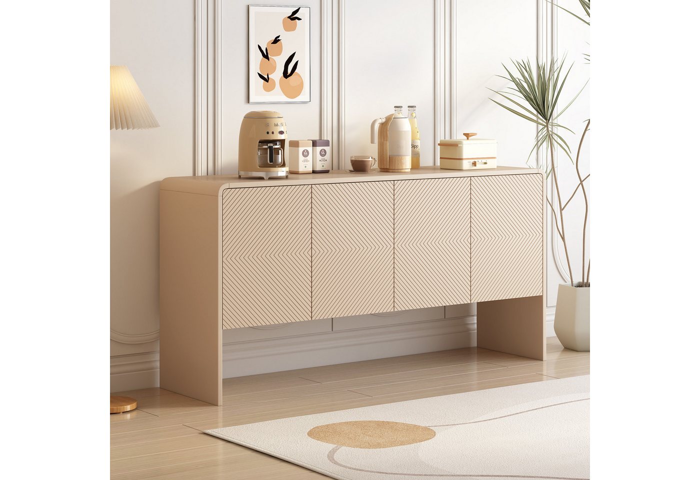 Celya Sideboard mit 4 Türen für Wohnzimmer und Eingangsbereich, 152.5x40x76.5cm(L/B/H) von Celya