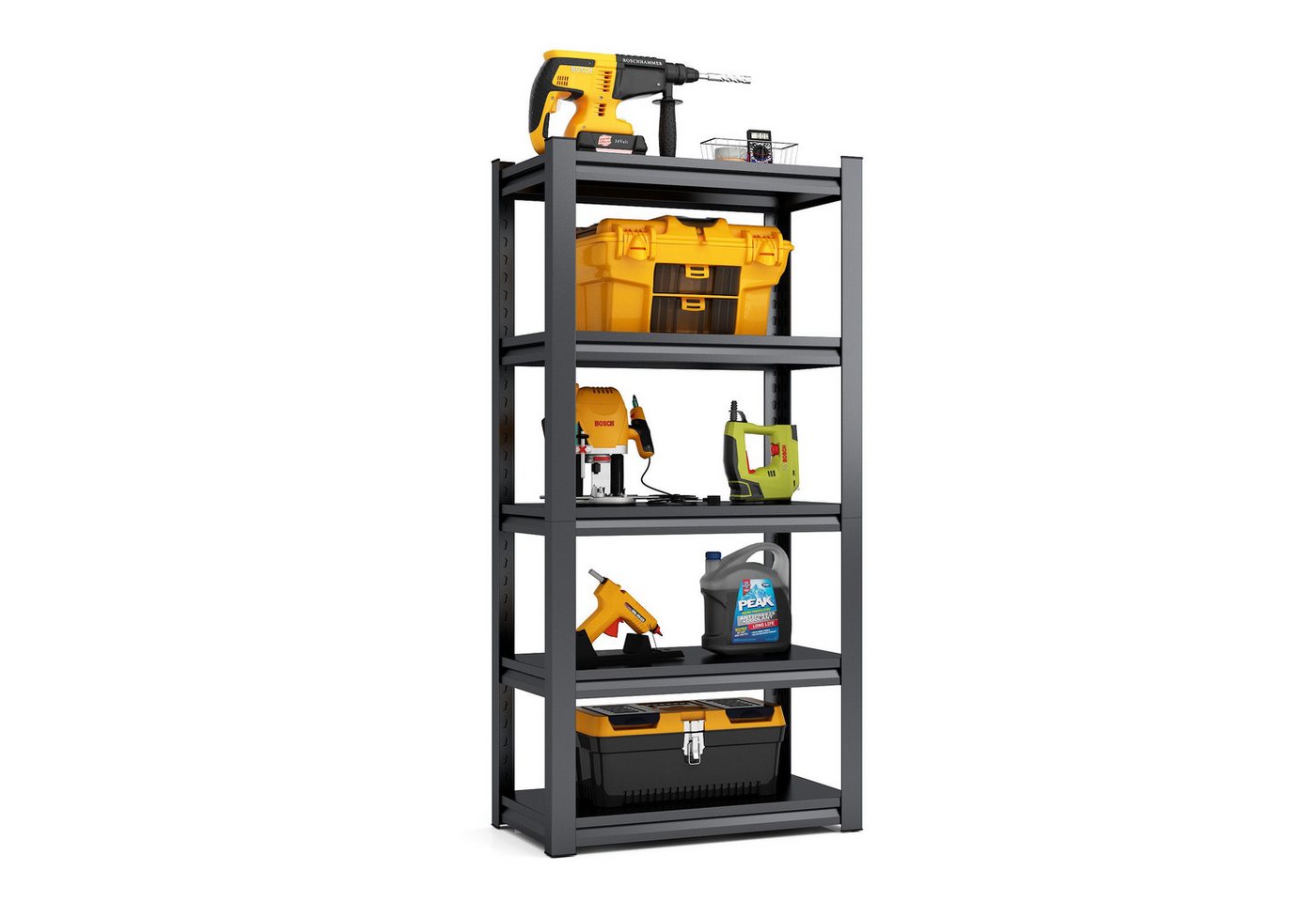 Celya Standregal Standregal Schwerlastregale, Metall Lagerregal, Verstellbar, Metall Lagerregal 900kg Tragkraft, Verstellbar, Industrie & Garage, H183cm Schwerlastregal 5 Ebenen, Schwarz Celya Standregal Standregal Schwerlastregale, Metall Lagerregal, Verstellbar, Metall Lagerregal 900kg Tragkraft, Verstellbar, Industrie & Garage, H183cm Schwerlastregal 5 Ebenen, Schwarz von Celya