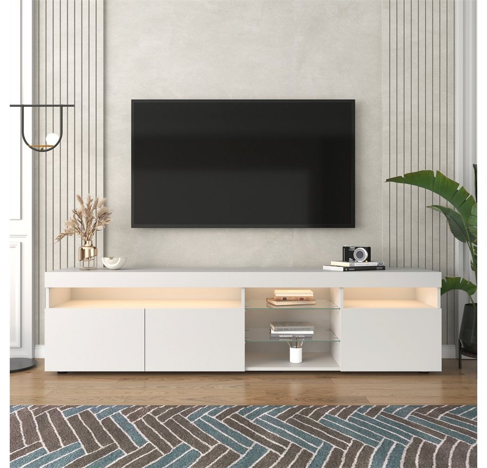 Celya TV-Schrank Moderner TV-Schrank helles Panel, variable LED-Beleuchtung, Wohn- und Esszimmer 180cm von Celya