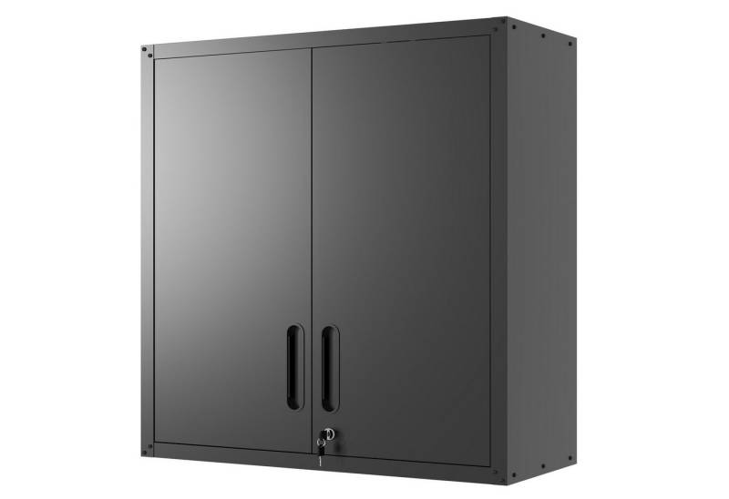 Celya Wandhängeschrank Hängeschrank Metall-Wandschrank mit Schloss, Höhenverstellbar, Robust, Umweltfreundlich, Ideal für Garage, Werkstatt & Büro,H77 cm × B75 cm × T30 cm, Metall-Wandschrank mit Türverschluss & Ablage von Celya
