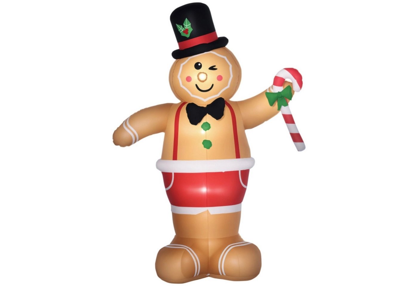 Celya Weihnachtsfigur Aufblasbare Weihnachtsfiguren Aufblasbarer Lebkuchenmann (2 m, inkl. Gebläse, Mehrfarbig) von Celya