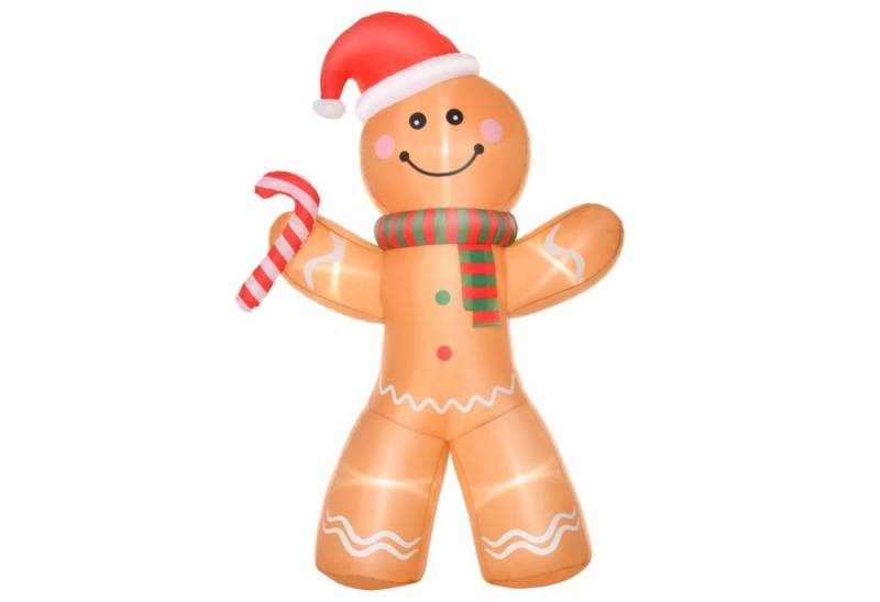 Celya Weihnachtsfigur Selbstaufblasender Lebkuchenmann, inkl. Gebläse (Weihnachtsdekoration 2,4 m mit LED-Lichtern) von Celya