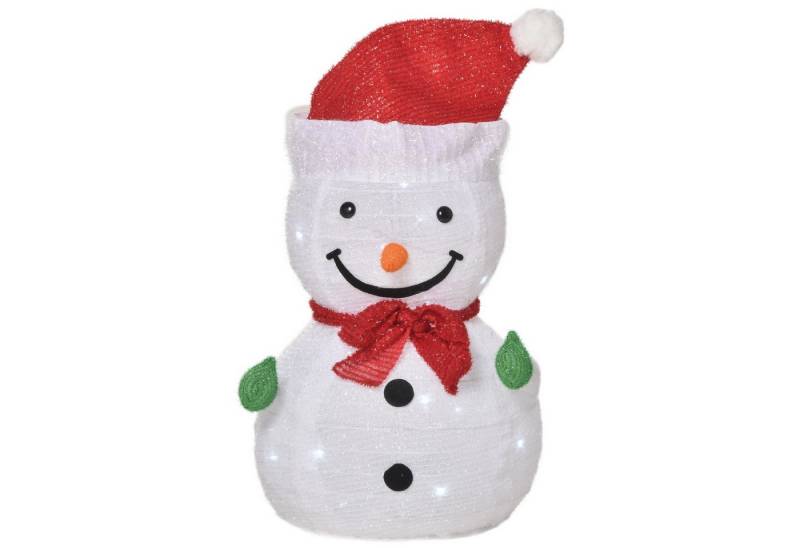 Celya Weihnachtsfigur Weihnachtsdekoration Schneemann Outdoor (30 cm x 30 cm x 51 cm, Rot+Weiß, Weihnachtsdeko Weihnachtslicht, inkl. LEDS) von Celya