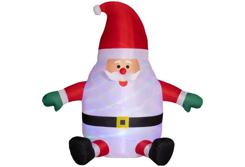 Celya Weihnachtsfigur aufblasbarer Weihnachtsdeko (1,83 m Weihnachtsmann mit rotierender Lichtkugel, Gartendeko, LED-Beleuchtung, Selbstaufblasende Weihnachtsbeleuchtung), für Innen- und Außenbereich von Celya