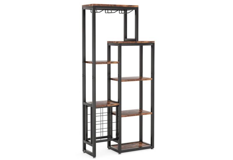 Celya Weinregal 5-stöckiges Weinbäckerregal mit Glashalter und Weinaufbewahrung von Celya