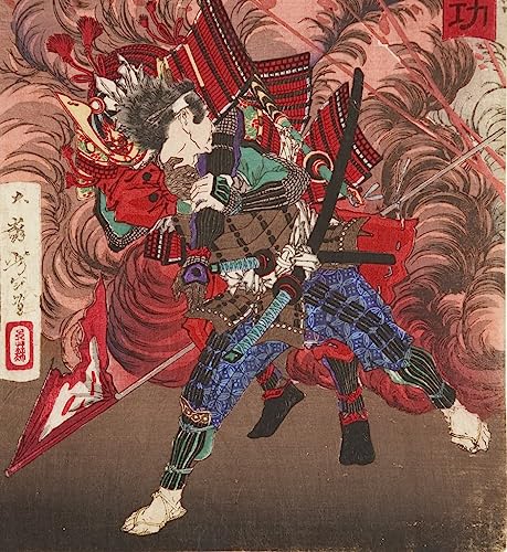 CemELi Berühmte Gemälde Moderne Kunst Leinwand Wandkunst Okubo Hikozaemon Rettet Tokugawa Ieyasu Auf Dem Schlachtfeld Von Tsukioka Yoshitoshi für Wohnzimmerdekoration 60x90cm von CemELi