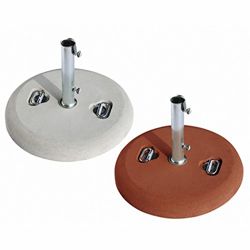 Sonnenschirmständer aus Beton geliefert mit Griffen und Schlauch verzinkt Ø 5,2 cm. Gewicht 35 kg. Dicke 8 cm. von Cementi Vibrati