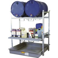 CEMO Fassregal Typ 800  + Fassauflage 2 x 200 l Fass + GFK-Auffangwanne 220 l + Gitterrost von CEMO