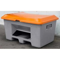 CEMO Streugutbehälter Plus3 400 Liter unterfahrbar mit Entnahme grau/orange von CEMO