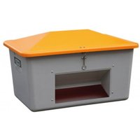CEMO Streugutbox 1100 Liter mit Entnahme grau/orange von CEMO