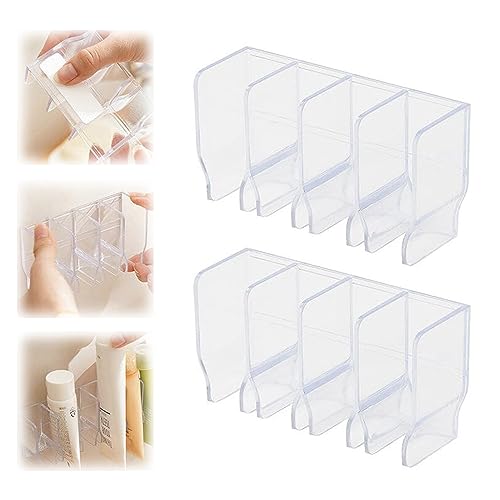 Wall-Mounted Skincare Organizer Shelf for Cleansers, Wall-Mounted Acrylic Traceless Bathroom Shelf for Face Cleanser Hand Cream Storage (2 * Transparent) von Cemssitu