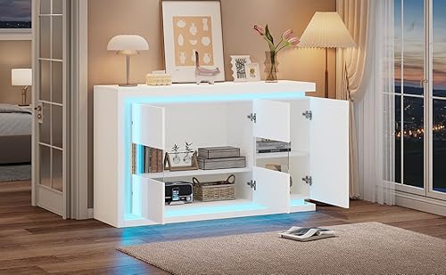 Cenbunsh 140 * 40 * 84cm Wohnzimmerschrank,Moderne Kommode mit 4 Fächern, Breite 140 cm,Hochglanz-Sideboard mit Türen aus gehärtetem Glas,Geeignet für Flure, Wohnzimmer, Büros Cenbunsh 140 * 40 * 84cm Wohnzimmerschrank,Moderne Kommode mit 4 Fächern, Breite 140 cm,Hochglanz-Sideboard mit Türen aus gehärtetem Glas,Geeignet für Flure, Wohnzimmer, Büros von Cenbunsh