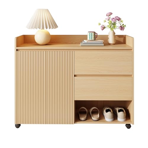 Cenbunsh Schuhschrank, beweglicher Schuhschrank, Universalrad mit Bremse. Oberer Bogen, verstellbare Regale, Dämpfungsscharnier von Cenbunsh