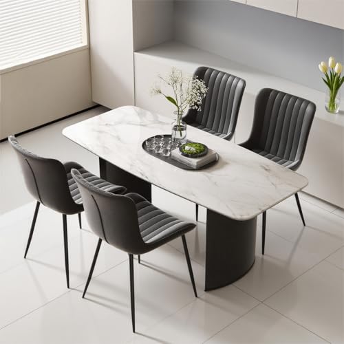 Cenbunsh Schwarze Esszimmer-PU-Esszimmerstühle, 4er-Set –Moderne Kunstleder-Sessel für Küche & Essbereich von Cenbunsh