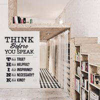 Denken Sie Bevor Sprechen Vinyl Wandaufkleber Motivierendes Zitat Dekor Denken Sie Bevor Sprechen Vinyl Wandaufkleber Motivierendes Zitat Dekor von Cencarsign