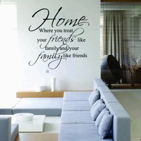 Zuhause Freunde Familie Vinyl Wandaufkleber Zitate Kunst Wandbild Aufkleber Schlafzimmer Lounge von Cencarsign