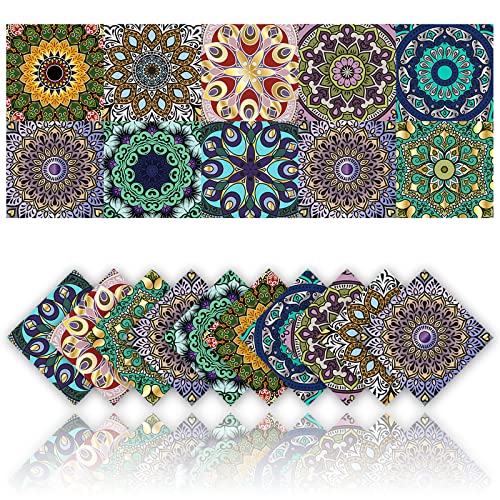 Cendray 20 Stücke Retro DIY Fliesenaufkleber Öldicht Wasserdicht PVC Selbstklebend Böhmischen Mosaik Stil Wandbild Dekoration Badezimmer Küche Wandaufkleber (15x15cm) von Cendray