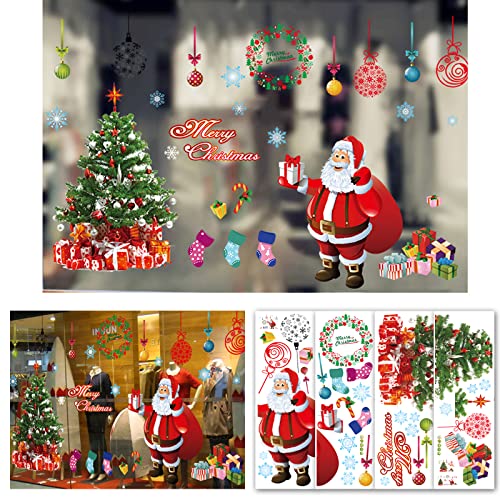 Cendray Weihnachtsaufkleber Sticker Große Weihnachten Fensterdekoration Weihnachten für Fenster Weihnachtsbaum statische Aufkleber aus PVC, Weihnachtsdekoration (Weihnachtsmann) von Cendray