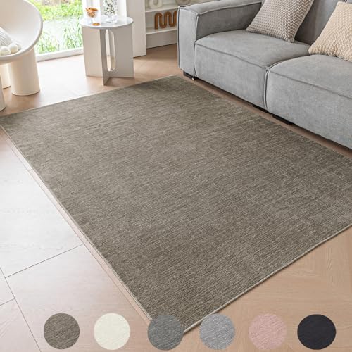 Ceneco Teppich Wohnzimmer Kurzflor,für Kinderzimmer, Schlafzimmer, Arbeitszimmer, Büro und Flur(Taupe,80x150cm) von Ceneco