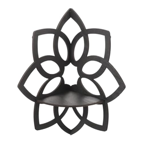 Cenei Lotus-Eckregale Boho-Wand-Eckregale Hölzerne Blumen-Wand-Eckregale Schwebende Regale Kristall-Display-Regal von Cenei