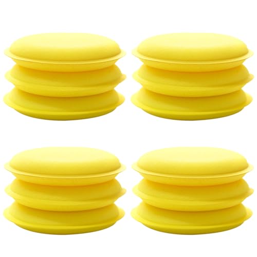 12 Pcs Auto Rundes Wachsen Polnischer Wachsschaum Schwamm Applikatorpolster 10 cm Reinigung Schwamm Sauberer Waschmaschine Waschwerkzeug Auto Sauber von Cenifin