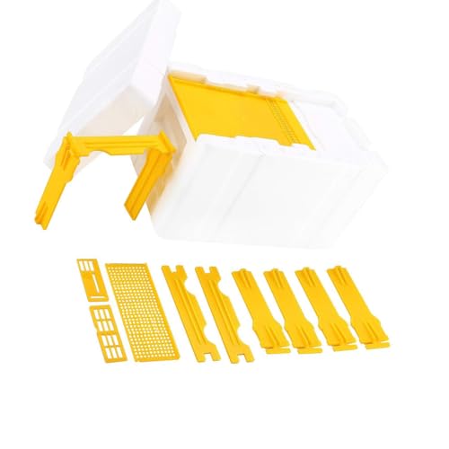 Cenifin Bienenzucht Die Ausrüstung Mit Rahmenhalter Und Foam Box Imker Futterbehältermanagement Für Gartenbestäubung Zurückzuführen Bienen Ausbreitungstromwerkzeug von Cenifin